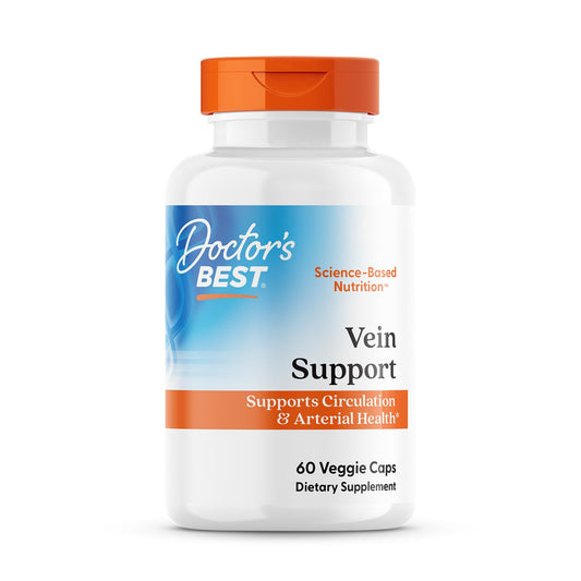 Doctor's Best Vein Support Supplement - Contains Diosmin & Hesperidin, Circulation Support for Legs & Feet, for Men & Women, Formula with Vitamin K2 & Natural Orange Extract, Vegan - 60 Veg Caps Doctor's BESTAu supplements