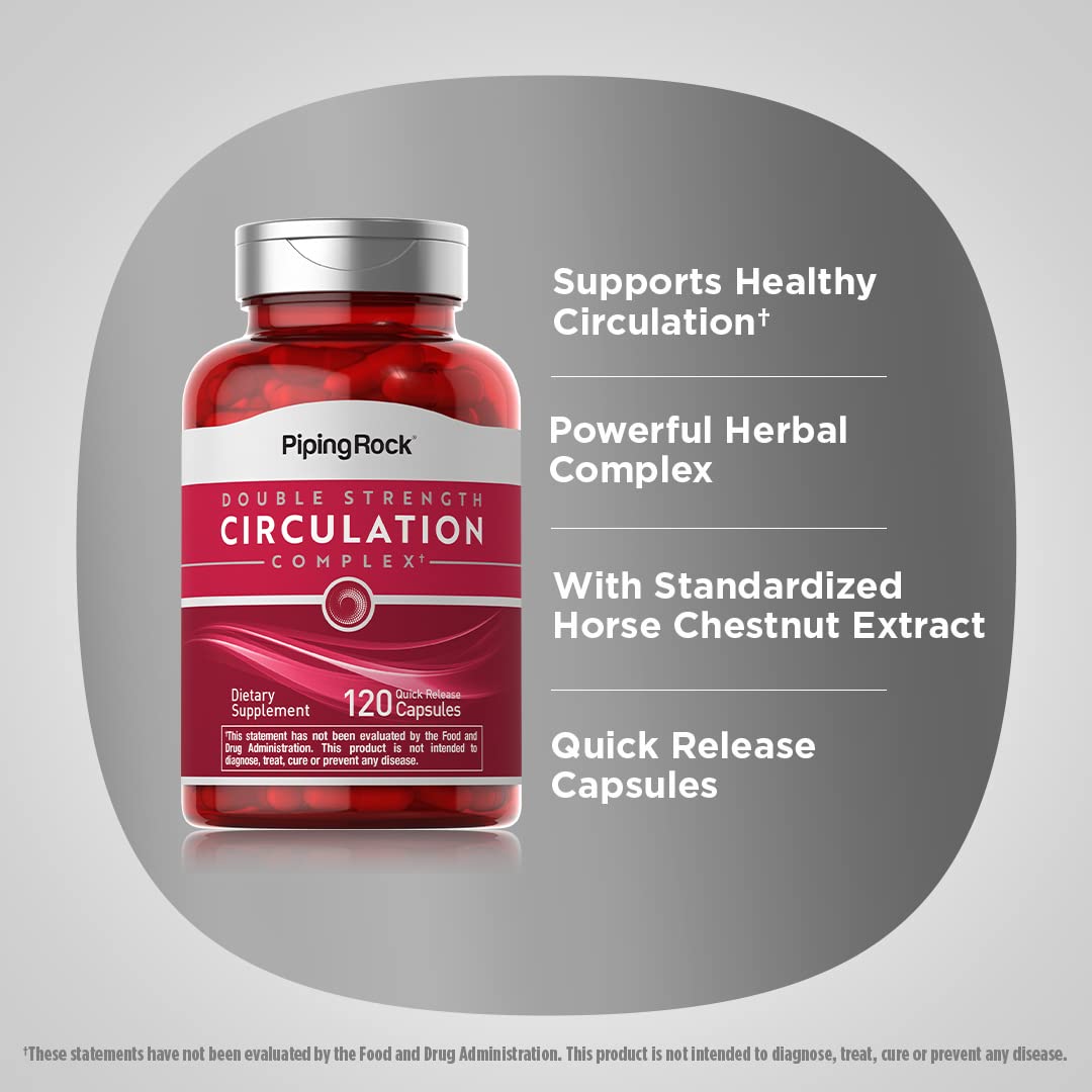 Piping Rock Circulation Supplement | 120 Capsules | Double Strength Complex | Non-GMO, Gluten Free Piping Rock Au supplements