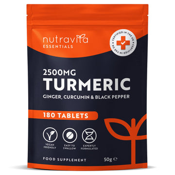 Nutravita Turmeric Tablets 2500mg with Black Pepper & Ginger - 180 High Strength Tumeric Nutravita Au supplements