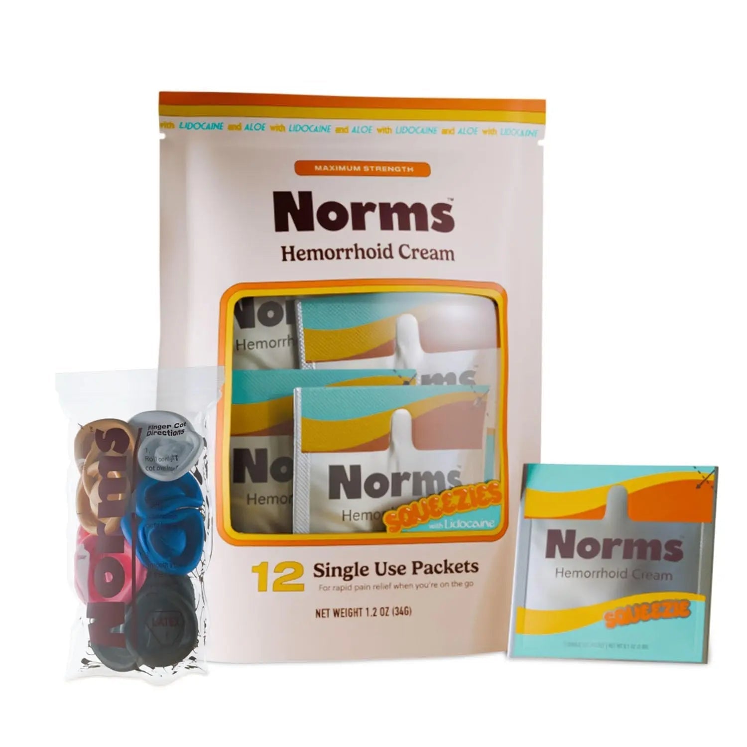 Norms Squeezies Lidocaine Hemorrhoid Cream, Discreet Single Use Travel Packets, 5% Lidocaine, Phenylephrine, Aloe and Glycerin – Numbing, Soothing & Swelling Relief On the Go, 12 Count Norms Au supplements