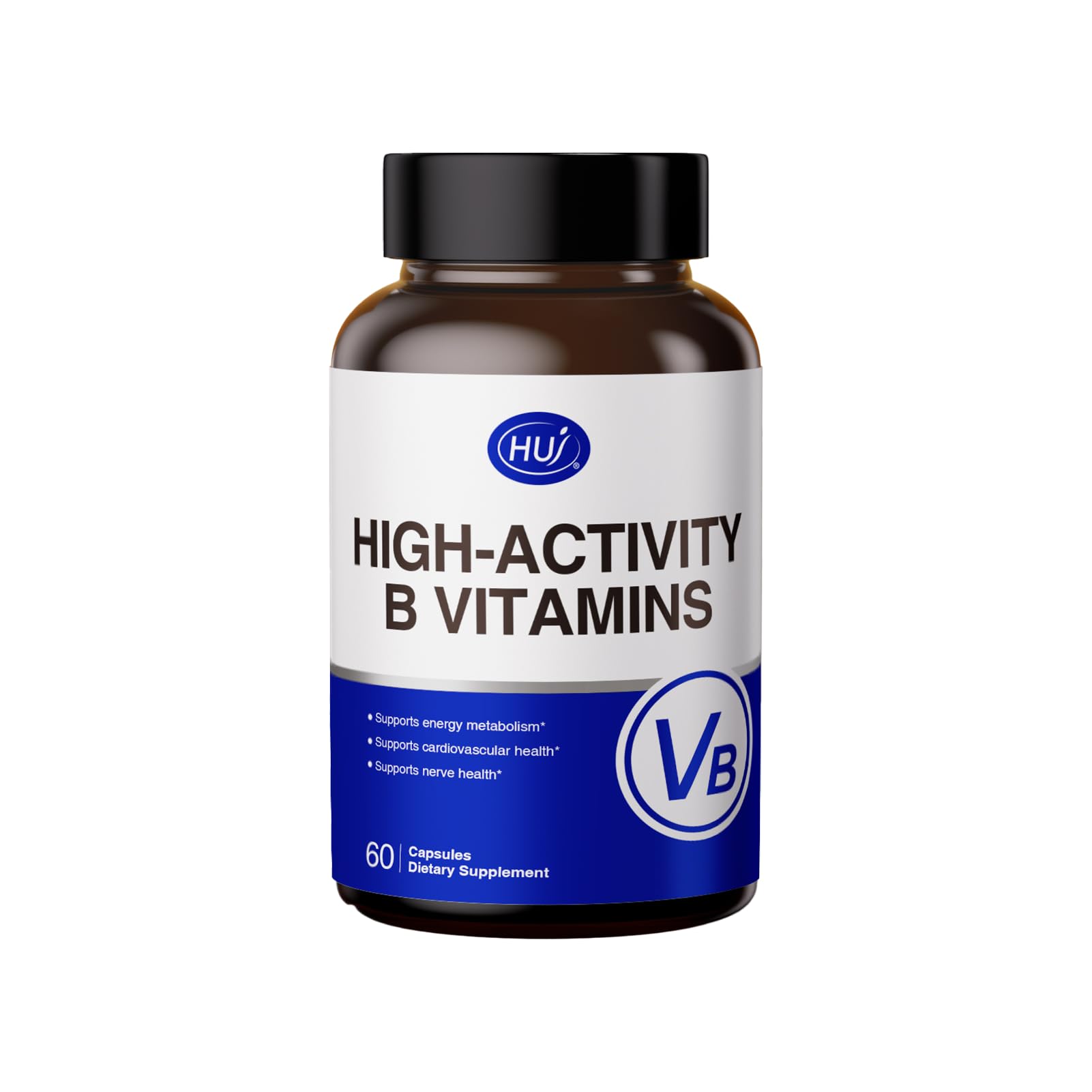 HUJ High-Activity B Vitamins - Supports Normal Energy Metabolism & Nerve System Health - Supplement with 8 B Vitamins, Inositol and D-Chiro Inositol - 60 Capsules. HUJ Au supplements