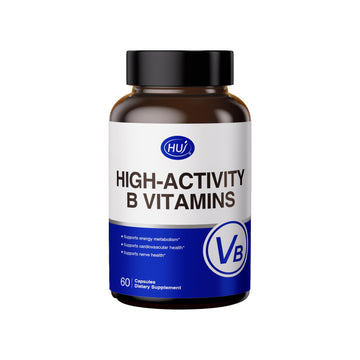 HUJ High-Activity B Vitamins - Supports Normal Energy Metabolism & Nerve System Health - Supplement with 8 B Vitamins, Inositol and D-Chiro Inositol - 60 Capsules. HUJ Au supplements