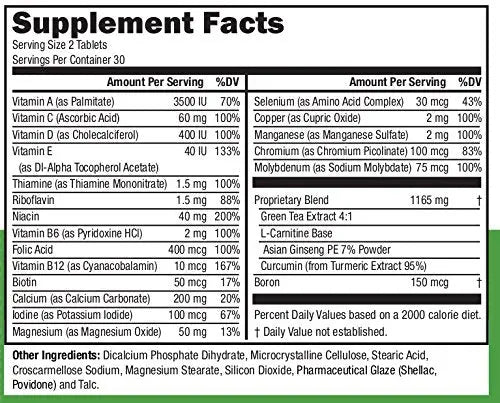 NeoVitin Multivitamin/Multimineral with Turmeric Root Extract, Asian Ginseng, Vitamin D3, Vitamin B6, Vitamin D, Calcium NeoVitin Au supplements