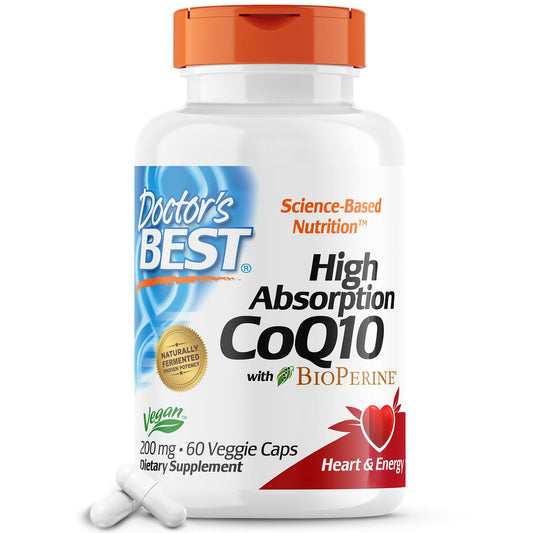 Doctor's Best High Absorption CoQ10 with BioPerine Gluten Free Naturally Fermented Doctor's BESTAU supplements