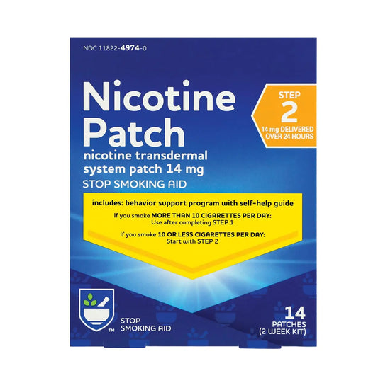 Rite Aid Nicotine Transdermal System Patch, Step 2, 14mg - 14 ct, Nicotine Rite AidAU supplements