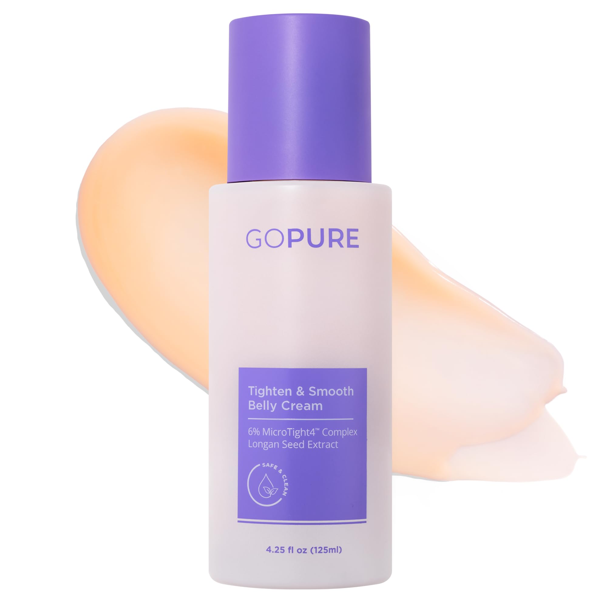 goPure Firming Belly Cream - Body Firming Moisturizer for Visible Cellulite & Stretch Mark Reduction, 4.25oz