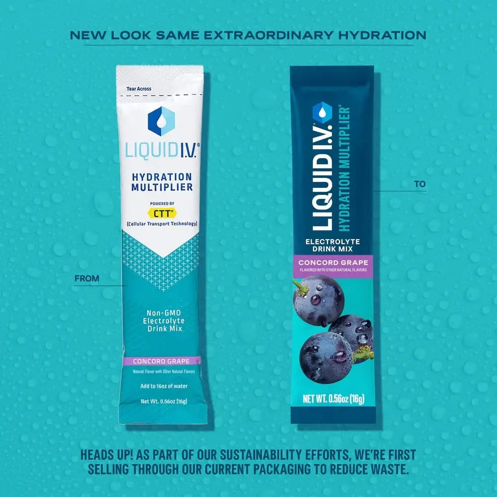 Liquid I.V.® Hydration Multiplier - Concord Grape | Electrolyte Powder Drink Mix | 3 Pack (48 Servings) Liquid I.V. Au supplements
