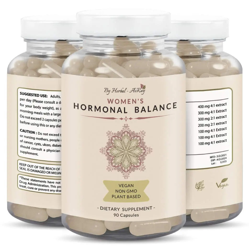 Hormone Balance for Women – Natural Female Energy & Mood Pills – Hot Flashes Menopause Relief Supplement with Vitex Chasteberry, Dong Quai, Maca Root Powder, Ginseng – 90 Veggie Capsules Herbal-avRay uk supplements