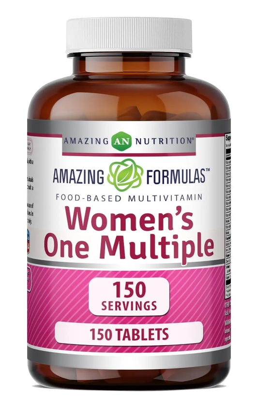 Amazing Formulas Women's One Multivitamin | Food Based | 150 Tablets, 5 Month Supply | Complete Blend of 40 Vitamins, Minerals & Probiotics Supplements | Non-GMO | Gluten-Free | Made in USA Amazing NutritionAU supplements