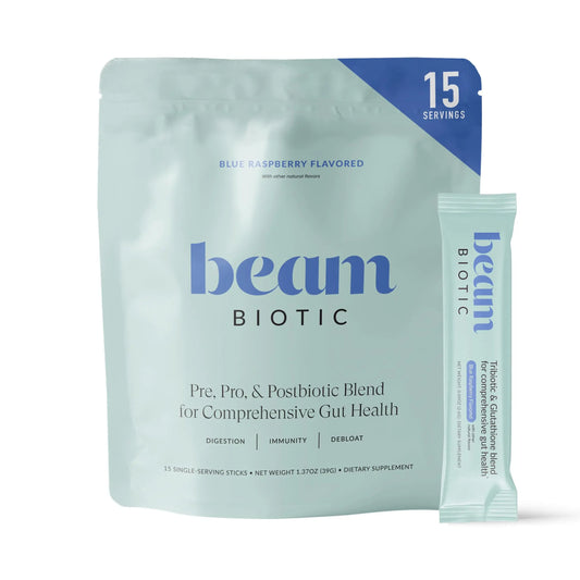 Beam Biotic Probiotics for Women – Gut Health & Digestive Health Powder with Pre, Pro & Postbiotics + Glutathione, Daily Probiotic Drink for Bloating Relief & Gut Balance BeamAU supplements
