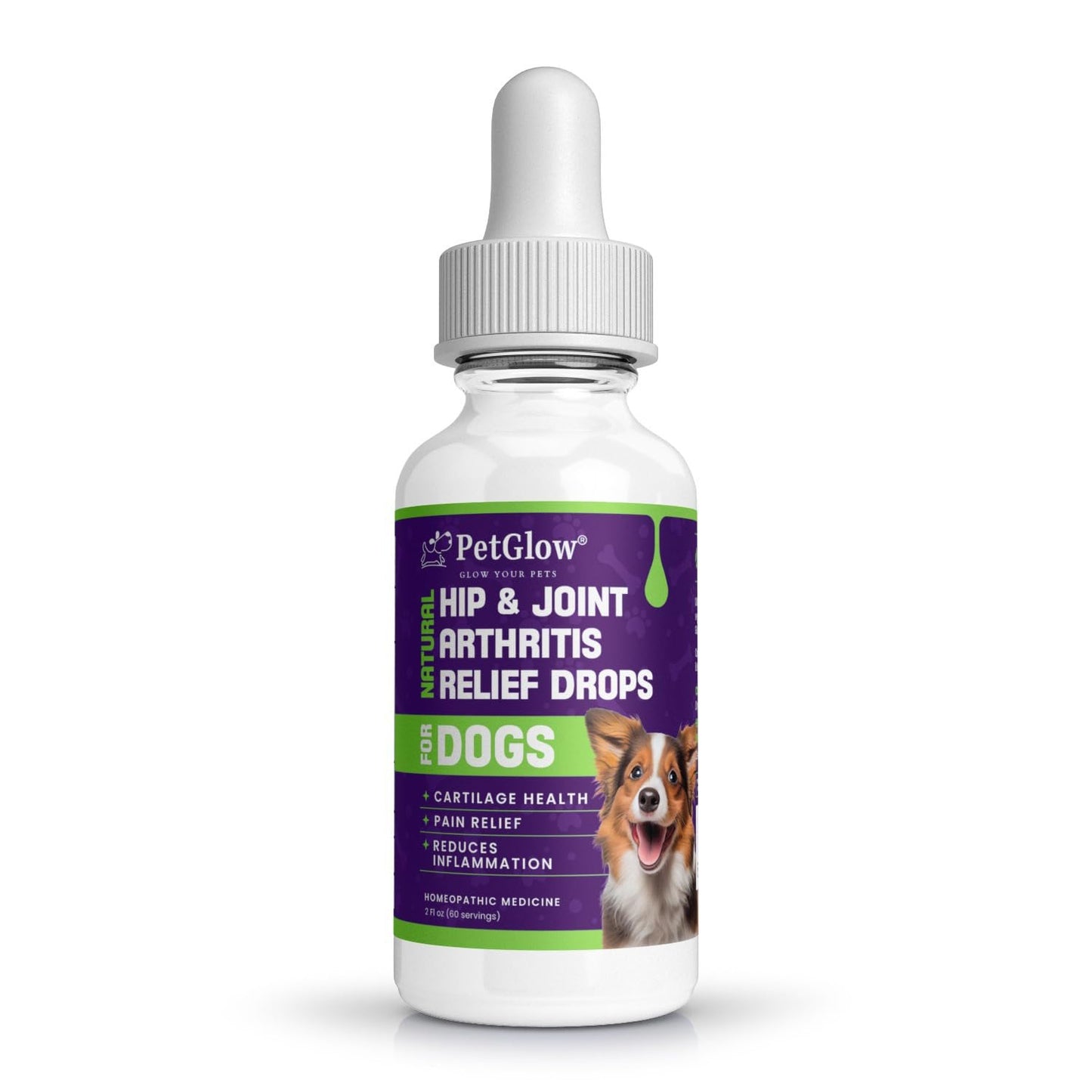 Petglow® Natural Hip & Joint Arthritis Relief Drops with Curcumin & Boswellia, Homeopathic Anti-Inflammatory Formula for Dogs, Cats & Horses, Supports Flexibility, Comfort & Mobility Naturally PetglowAu supplements