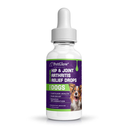 Petglow® Natural Hip & Joint Arthritis Relief Drops with Curcumin & Boswellia, Homeopathic Anti-Inflammatory Formula for Dogs, Cats & Horses, Supports Flexibility, Comfort & Mobility Naturally PetglowAu supplements
