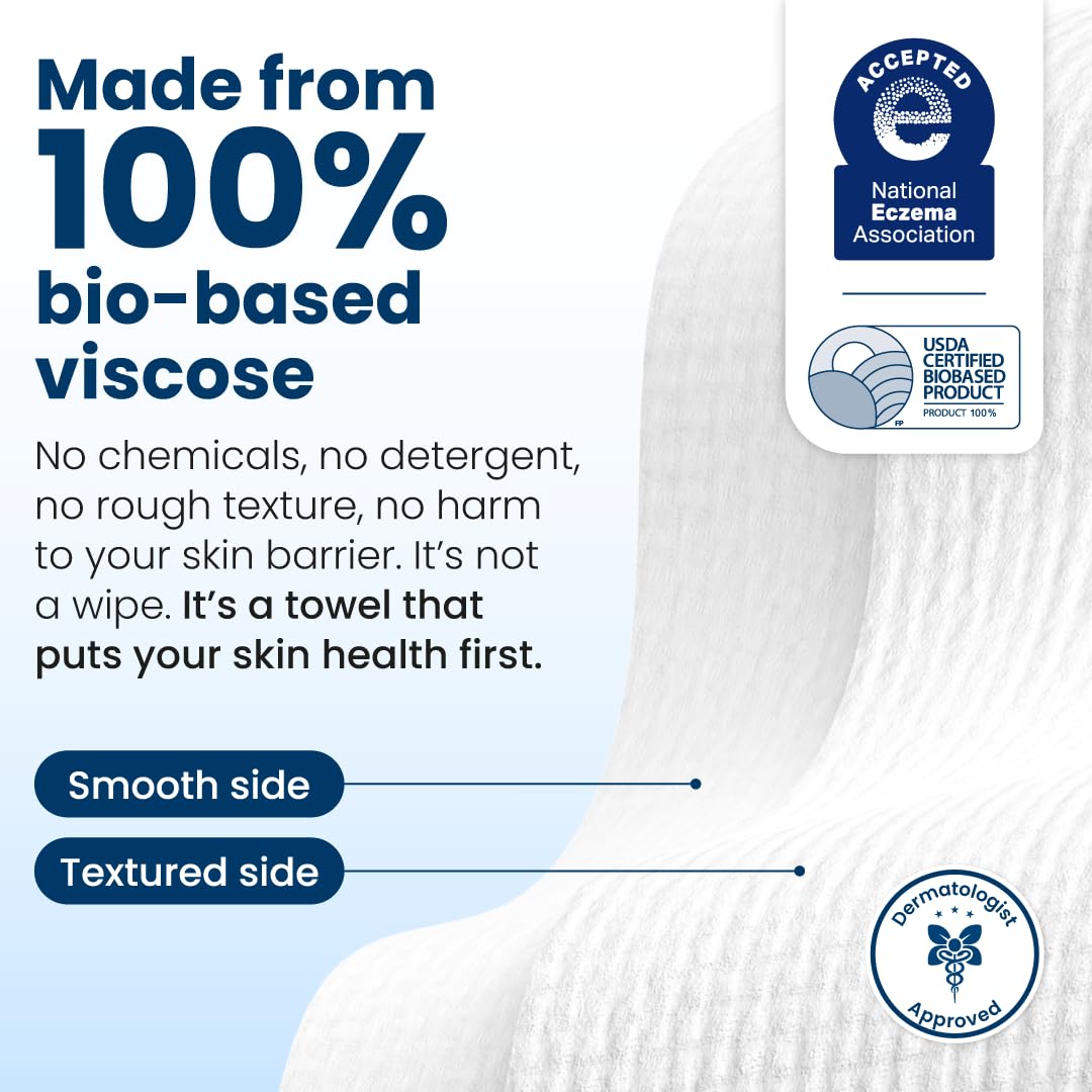 Clean Skin Club Clean Towels XL®, 100% USDA Biobased Face Towel, Disposable Face Towelette, Eczema Association Accepted, Makeup Remover Dry Wipes, Ultra Soft, 1 Pack, 50 Ct CLEAN SKIN CLUB Au supplements