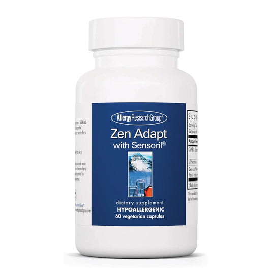 ARG Zen Adapt - 200 mg L-Theanine, 125 mg Ashwagandha & 550 mg GABA - Supports Stress Response and Calmness - Vegetarian Capsules - Hypoallergenic Formula - 30 Servings - 60 Capsules Allergy Research GroupAu supplements
