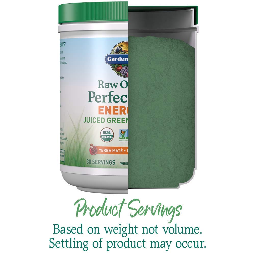 Garden of Life Raw Organic Perfect Food Energizer Juiced Green Superfood Powder - Yerba Mate Pomegranate, 30 Servings, Green Superfood Powder & Probiotics, Gluten Free Whole Food Greens Supplements Garden of Life Au supplements