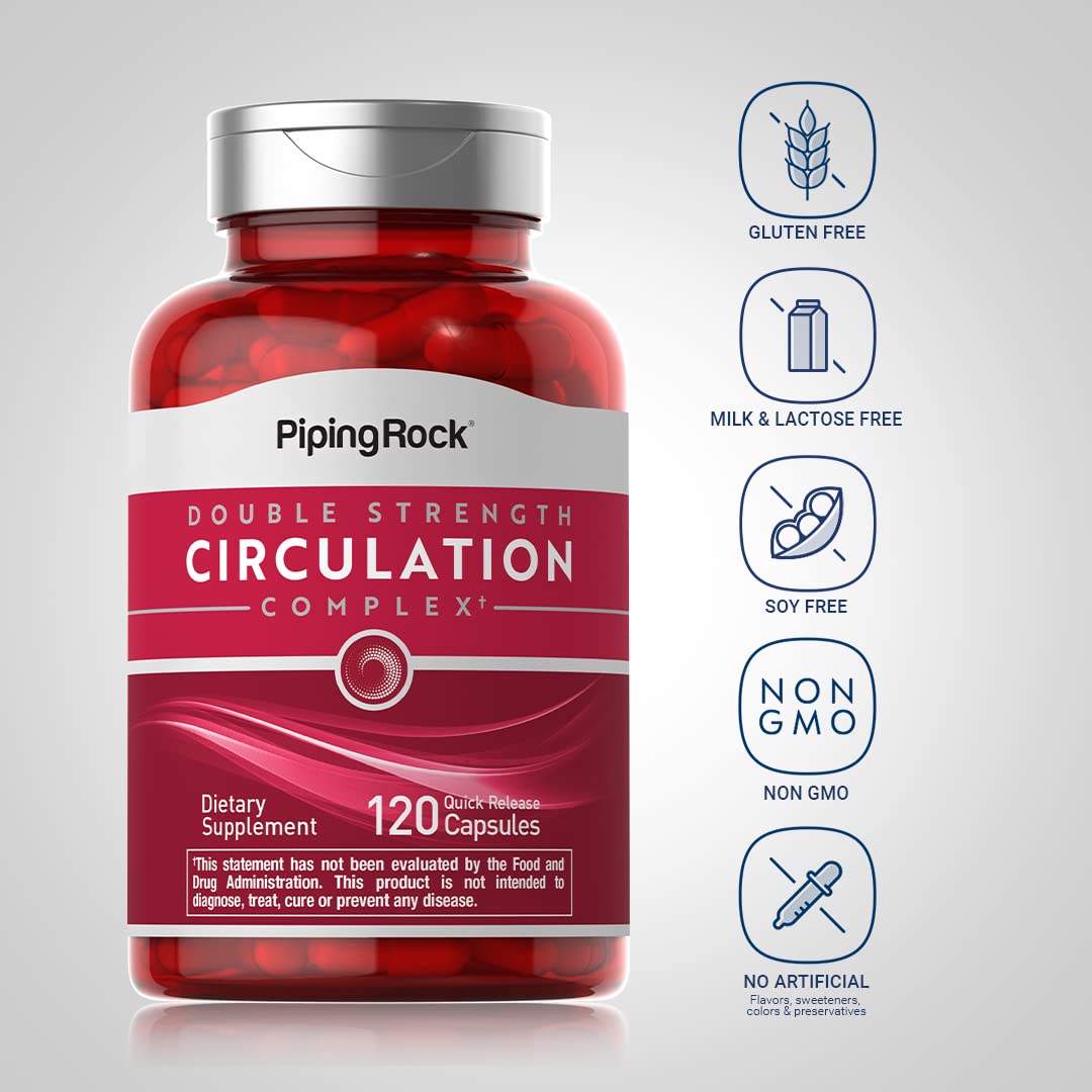 Piping Rock Circulation Supplement | 120 Capsules | Double Strength Complex | Non-GMO, Gluten Free Piping Rock Au supplements