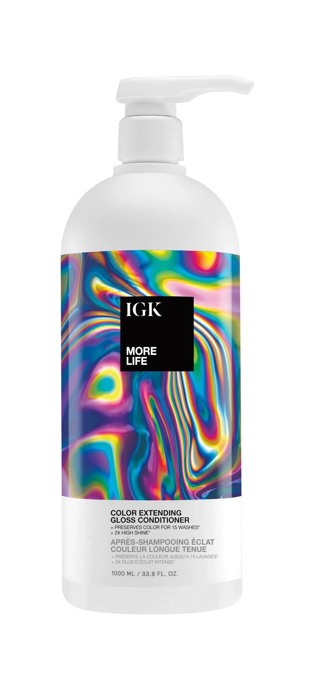 IGK MORE LIFE Color Extending Conditioner | Extends Color While Boosting Gloss and Softness | Helps Protect Color-Treated Hair from Fade | 33.8 Oz IGK AU supplements