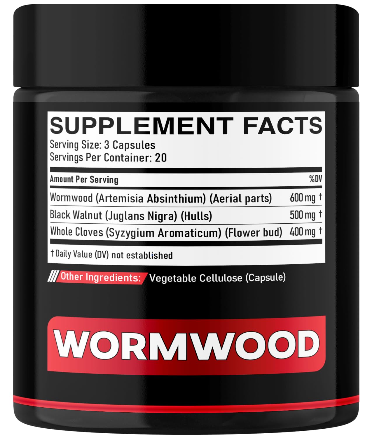 DEDICAD 1500mg Wormwood Capsules with Black Walnut & Cloves - Artemisia Annua Supplement for Immunity - 60 Vegan Capsules DEDICAD Au supplements