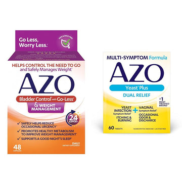 AZO Bladder Control with Go-Less® & Weight Management Dietary Supplement & Yeast Plus Dual Relief AZO Au supplements