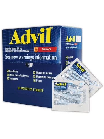 Advil WL0151-50 Ibuprofen Pain Relief Tablet, 200mg, Standard, Blue/Red (Pack of 50) Advil Au supplements