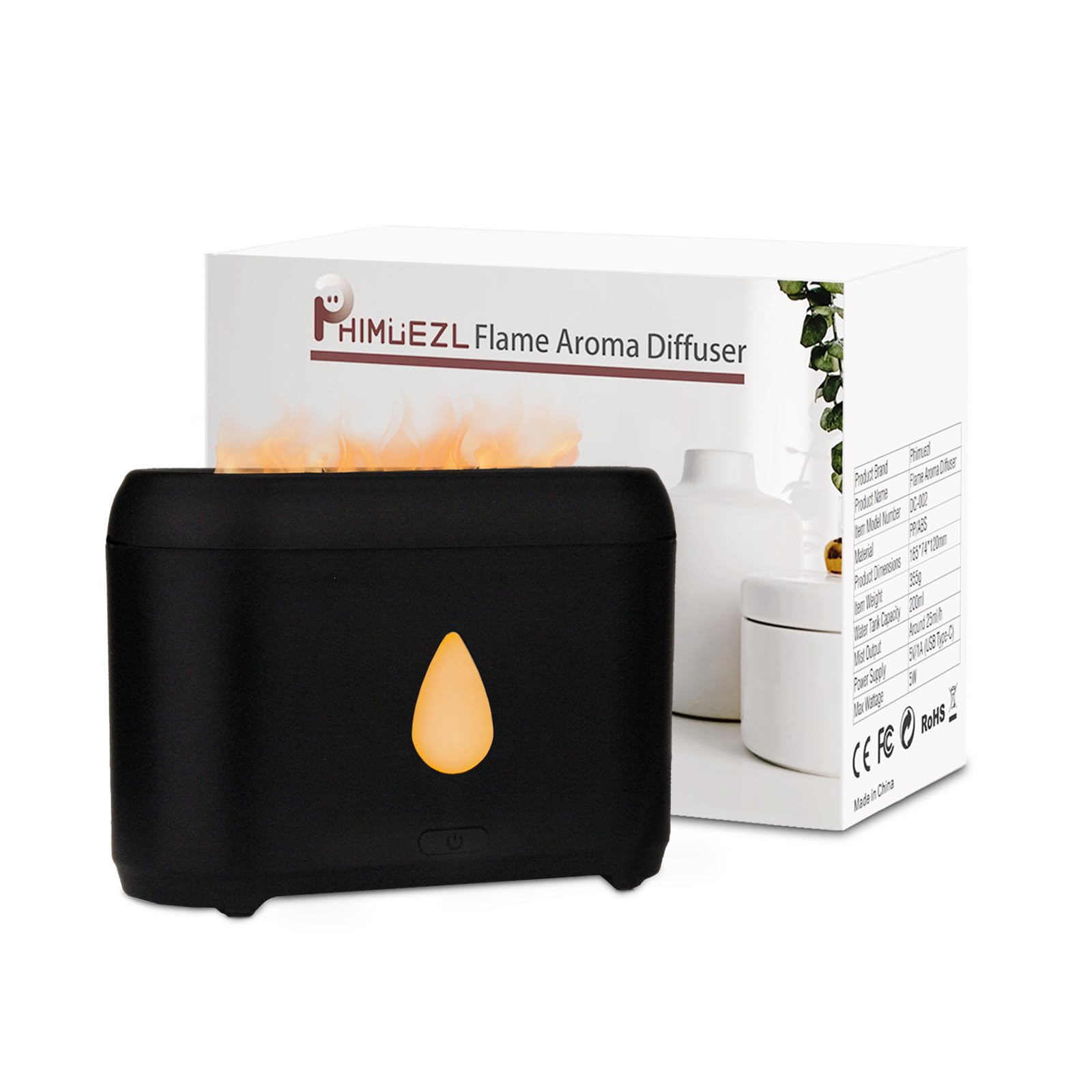 Flame Diffuser for Essential Oils (Black) Phimuezl Au supplements