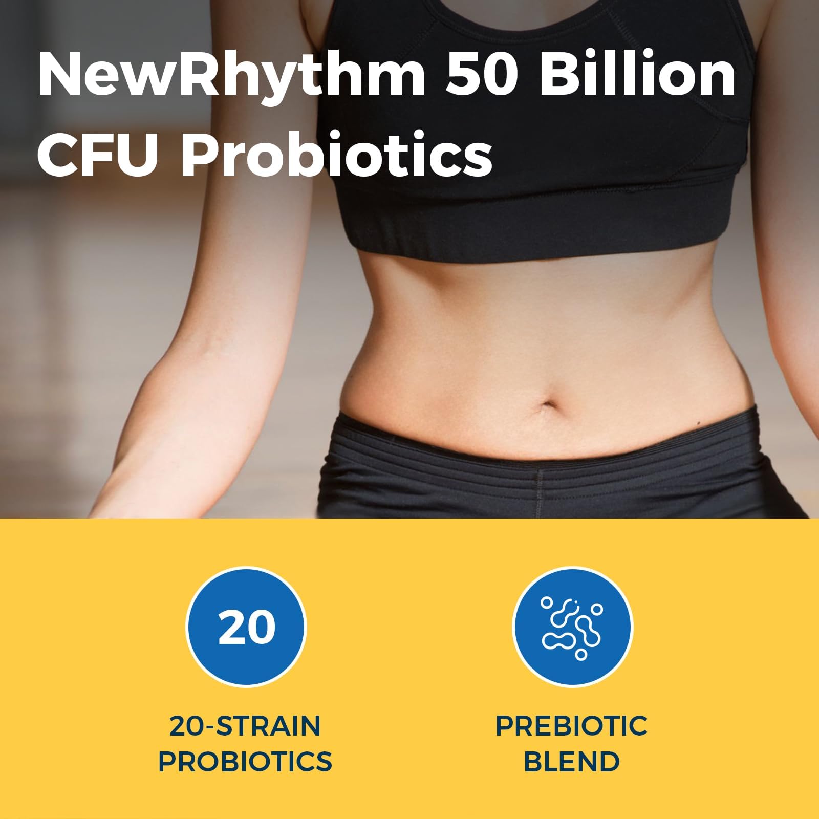 NewRhythm Probiotics 50 Billion CFU 20 Strains, 60 Veggie Capsules, Targeted Release Technology, Stomach Acid Resistant, No Need for Refrigeration, Non-GMO, Gluten Free NewRhythm Au supplements