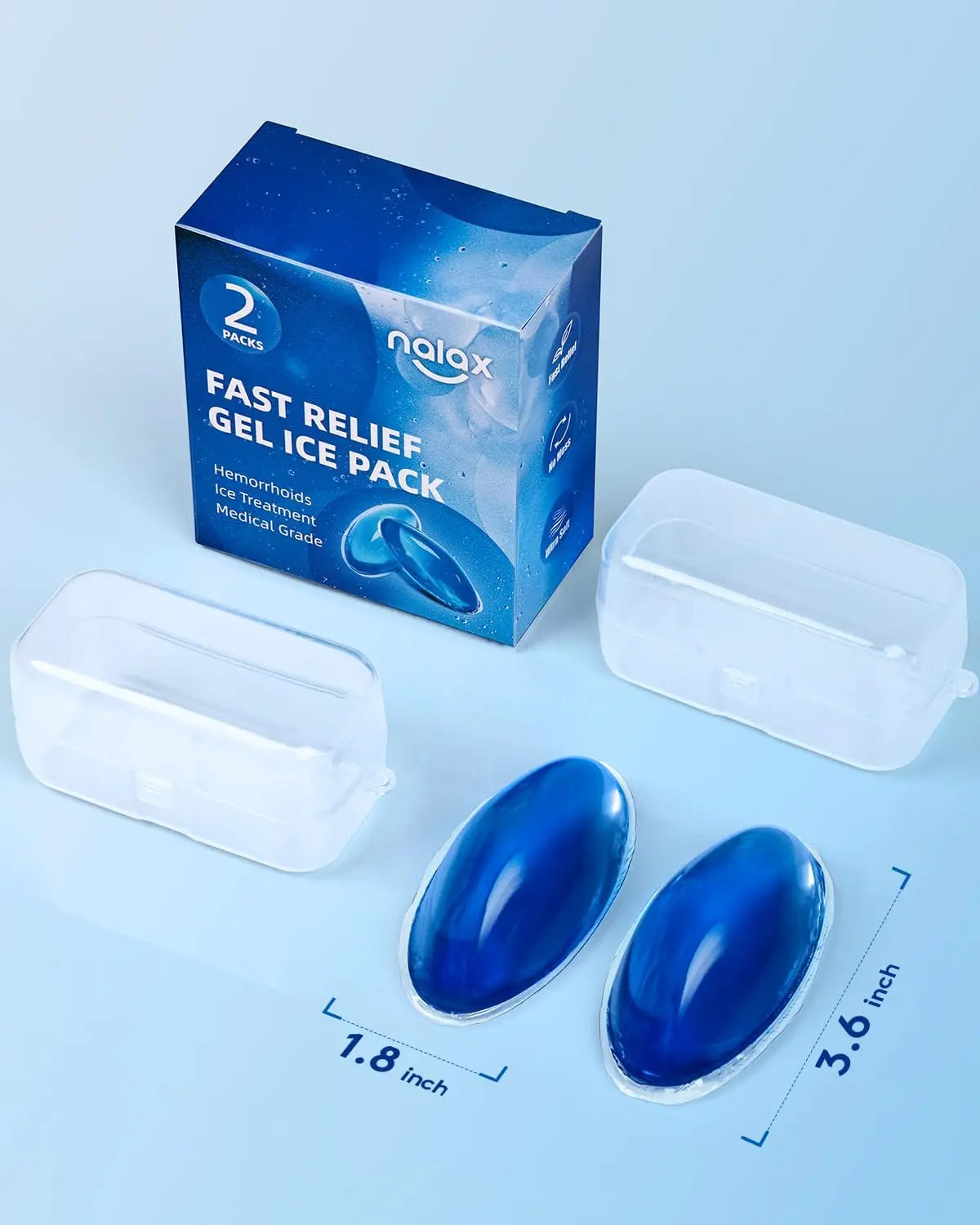 nalax Hemorrhoid Treatment Ice Pack for Fast Relief, FSA-HSA Eligible Cooling Gel Pads, Ultra-Soft, No Mess, Home Use for Hemorrhoid Sufferers & New Moms with Hemorrhoids, Includes 2 Storage Cases nalax Au supplements