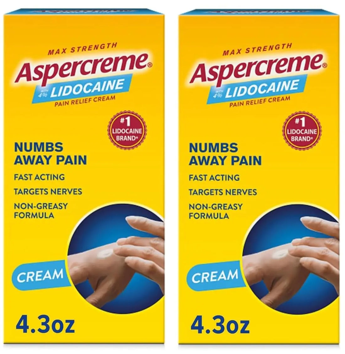 Aspercreme with Lidocaine Maximum Strength Pain Relief Cream, 4.3 Oz (Pack of 2) Aspercreme uk supplements