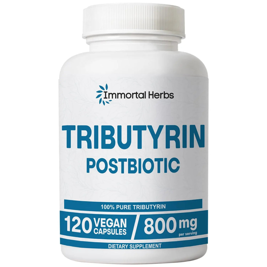 Immortal Herbs Tributyrin Supplement 800mg, Advanced Butyrate Form, 55% Standardized, More Effective Delivery Than Sodium Butyrate, 120 Capsules, Non-GMO & Gluten Free Postbiotic Supplement Immortal Herbs uk supplements