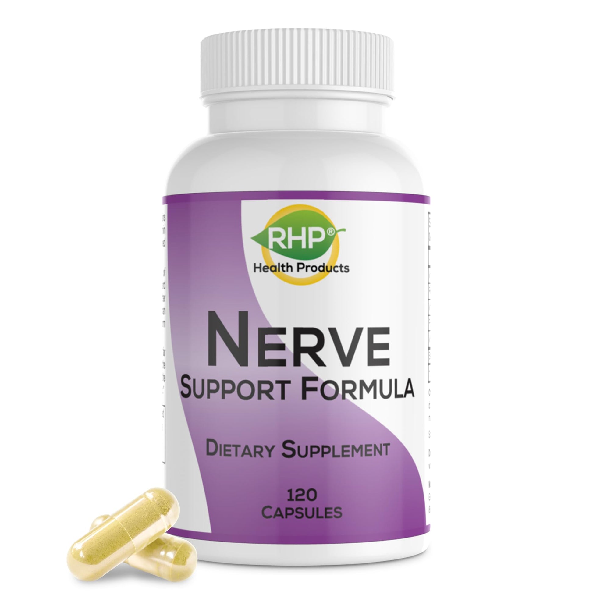 RHP Nerve Support Formula. Nutritional Support of Neuropathy, Nerve Relief from Aches, Nerve Pain & Discomfort. B-Complex with Benfotiamine and Methyl B12. 120 Capsules RHP Au supplements