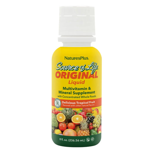 NaturesPlus Source of Life Liquid, Tropical Fruit - 8 fl oz - Multivitamin & Mineral Supplement - Gluten Free, Vegetarian - 8 Servings NaturesPlusAU supplements