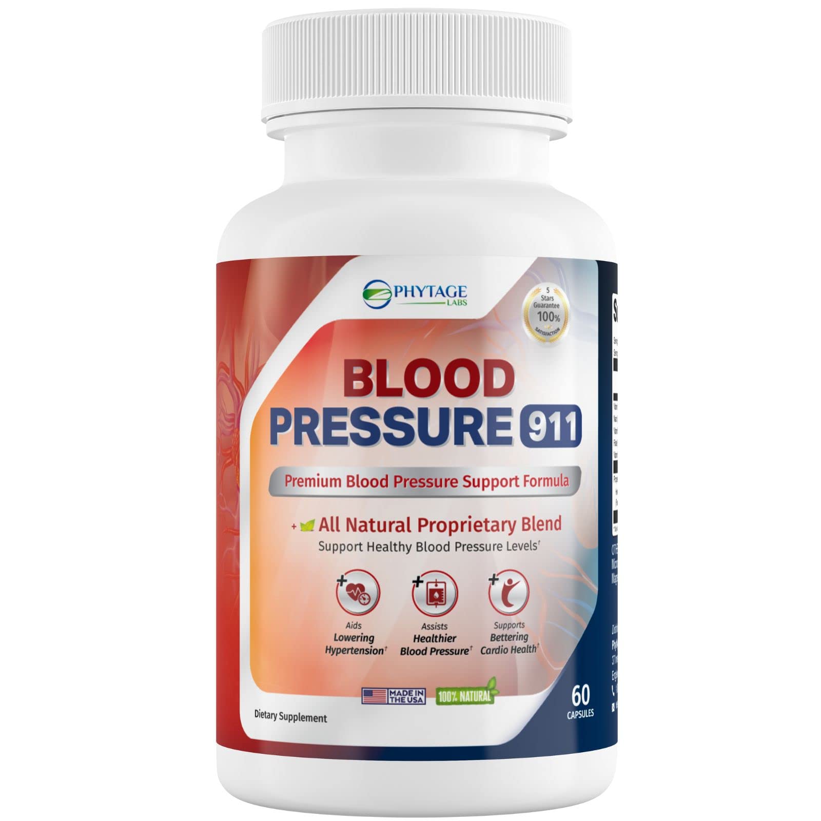 Phytage Labs Blood Pressure 911 Premium Supplement - BP Support Pills. 60 Capsules Phytage Labs Au supplements