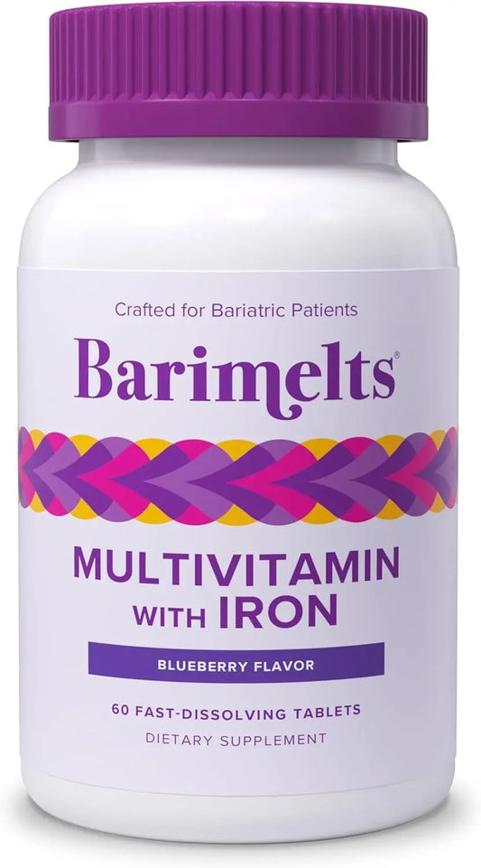 BariMelts Bariatric Multivitamin with Iron - 1 Month Supply (60 Fast-Dissolving Tablets) - Sugar-Free - Post-Op Bariatric Vitamins BariMeltsAU supplements