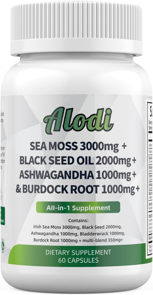 ALODI Super Seaweed Blend Supplement - Contains KSM-66 Ashwagandha, Black Seed Oil, Burdock Root, Kelp, Supports Digestion, Sleep, and Immune Health ALODIAu supplements
