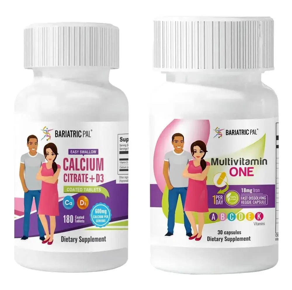 BariatricPal 30-Day Bariatric Vitamin Bundle Multivitamin ONE 1 per Day! Capsule with 18mg Iron Easy Swallow Calcium Citrate (600mg) BariatricPal AU supplements