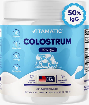 Vitamatic Bovine Colostrum Powder - 50% Highest IgG - Supplement for Gut Health Vitamatic Au supplements