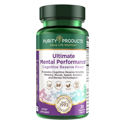 Purity Products Ultimate Mental Performance Supports Memory Recall, Mental Focus + More - Nootropic Powerhouse ft. Patented Botanical Plant-Based Ingredients - Vegan & Non-GMO - 30 Veggie Caps Purity ProductsAU supplements