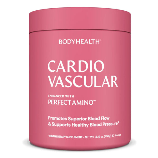 BodyHealth Cardio Vascular with PerfectAmino, Blood Flow and Heart Health Supplement Support with CoQ10, Nicotinamide Riboside, Resveratrol and D-Ribose, Chocolate Flavor, 30 Servings BodyHealthAU supplements