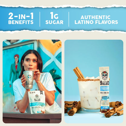 Salud 2-in-1 Hydration Packets + Immunity Electrolytes Powder, Horchata - Agua Fresca Drink Mix, Elderberry, Dairy & Soy Free, Non-GMO, Gluten Free, Vegan Taste SaludUS supplements