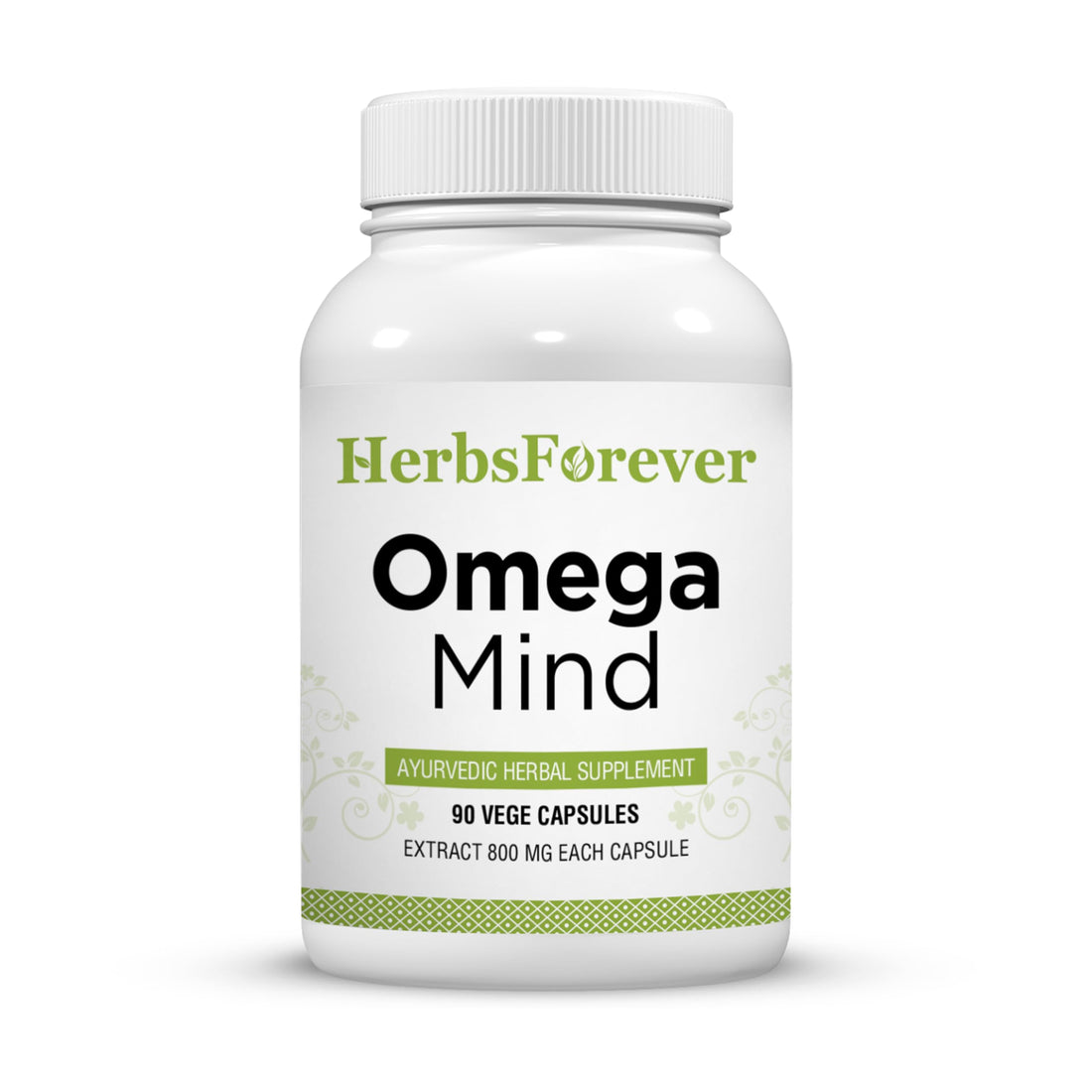Herbsforever Omega Mind - Support Brain Function, Cognitive, Memory, Mental Clearity |Consentration,with Bacopa, Ashwagandha, Mucuna 10 Ayurvedic Herb Extracts|90 Veg Capsules|800 mg Herbsforever uk supplements