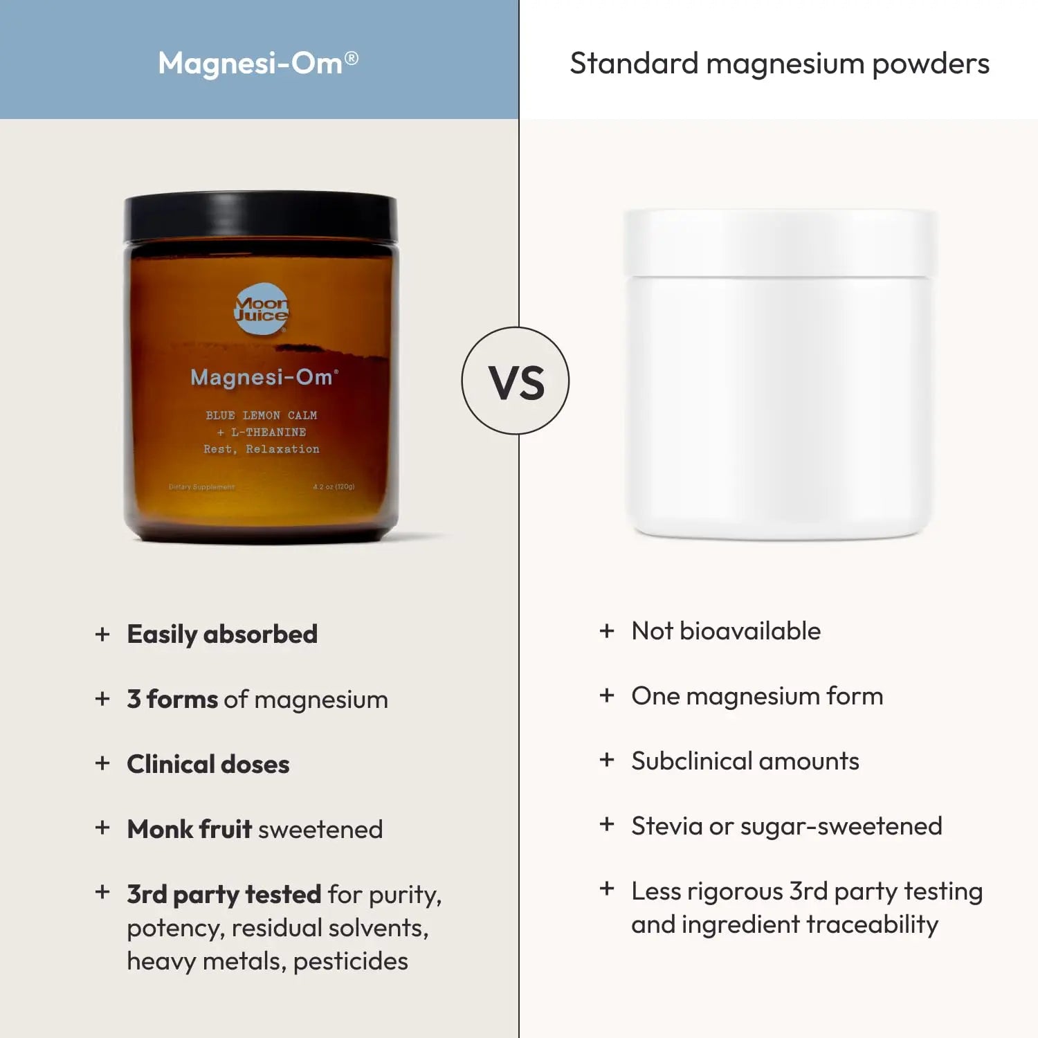 Moon Juice Magnesi-Om Magnesium Powder Supplement - Chelated Magnesium Complex + L-Theanine Blend for Rest, Relaxation & Regularity - Vegan, Non-GMO & No Sugar, Blue Lemon, 4.2 oz, 30 Servings Moon Juice Au supplements