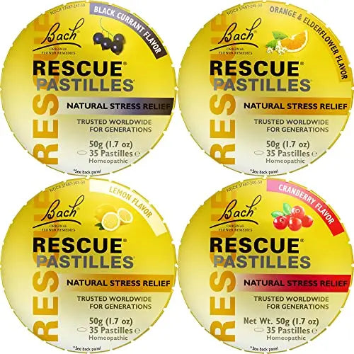 Bach RESCUE Pastilles Variety Pack Natural Stress Relief Lozenges RESCUE uk supplements