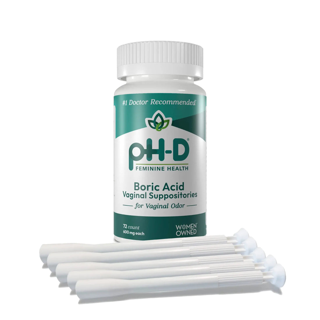 pH-D Feminine Health Support - Boric Acid Starter Bundle - pH-D Boric Acid Vaginal Suppositories 72 Count and 5 Vaginal Suppository Applicators pH-D Feminine Health Support Au supplements