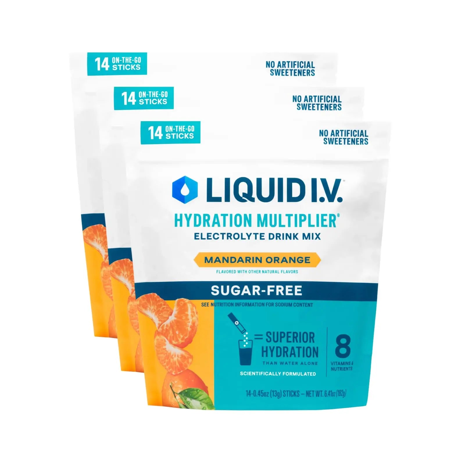 Liquid I.V.® Hydration Multiplier Sugar Free – Mandarin Orange | Electrolyte Powder Drink Mix | 3 Pack (42 Servings) Liquid I.V. Au supplements