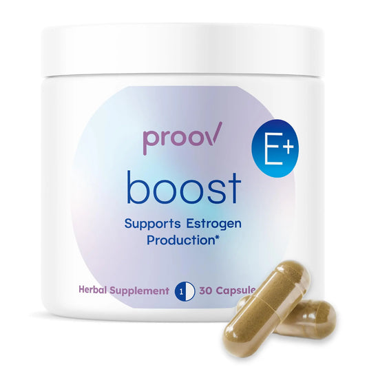 Proov - Boost Supplement for Women - Promotes Estrogen Production - Fertility & Menopausal Support for Women - Hormonal Balance - Evening Primrose Oil Red Clover, Dong Quai, Black Cohosh - 30 Capsules ProovAU supplements