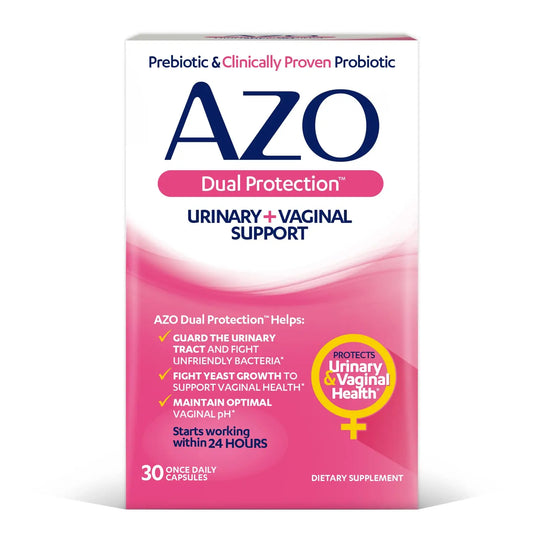 AZO Dual Protection | Urinary + Vaginal Support* | Prebiotic Plus Clinically Proven Women AZOAU supplements