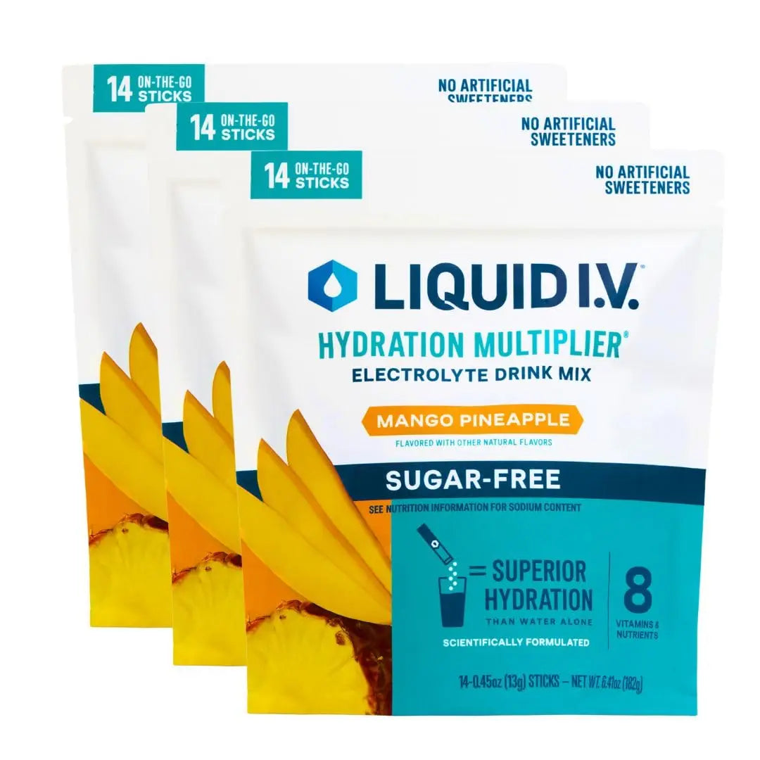 Liquid I.V.® Hydration Multiplier Sugar-Free – Mango Pineapple | Electrolyte Powder Drink Mix | 3 Pack (42 Servings) Liquid I.V. Au supplements