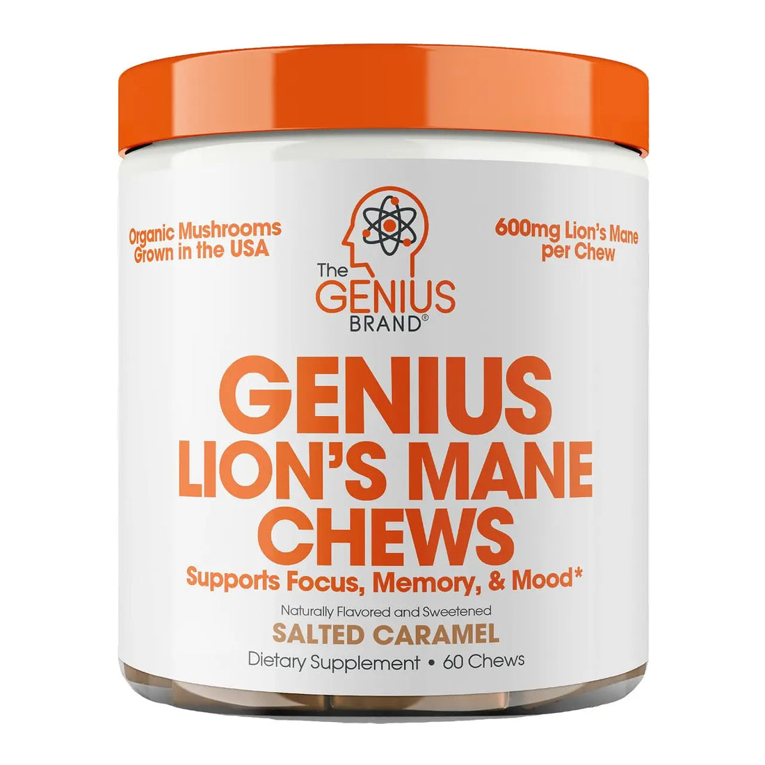 Genius Lion's Mane Soft Chews Supplement – Nootropic Mushroom for Focus, Clarity, Memory, Energy, Brain Health Support – Salted Caramel Flavor The Genius Brand Au supplements