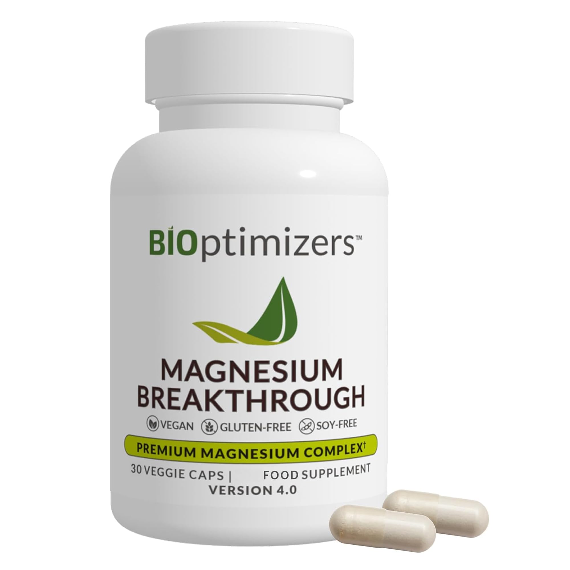 BIOptimizers Magnesium Breakthrough Supplement with 500mg - 7 Forms of Magnesium: Glycinate, Malate, Citrate, and More - Natural Support for Sleep and Cognitive Function -30 Capsules- Calming Vitamins BIOptimizers Au supplements