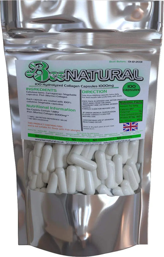100 Hydrolyzed Collagen Capsules 1000mg Bee-natural Bee-naturalAU supplements